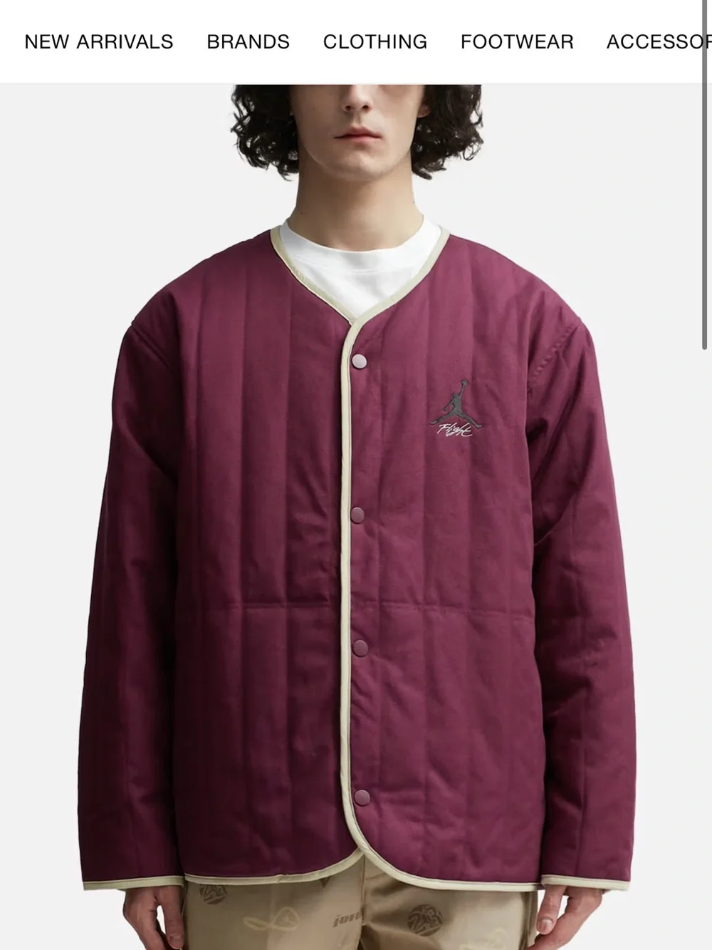 Jordan Quilted Burgundy Jacket with Cream Trim